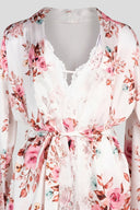 The Fashion Project - Floral Lace Trim Nightgown Set - White/Pink