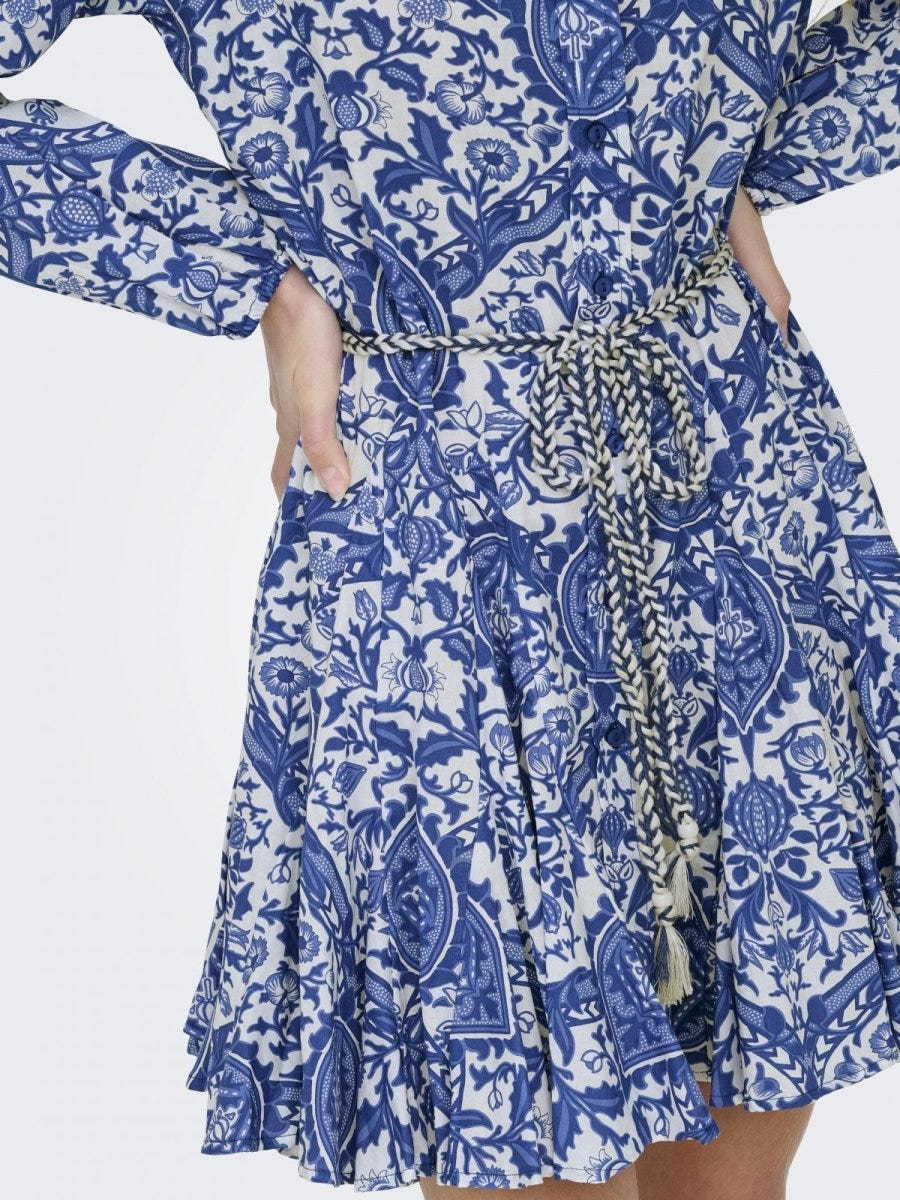 Φόρεμα boho με λαχούρια ONLY 15305484 - Μπλε - thefashionproject.gr - ONLY