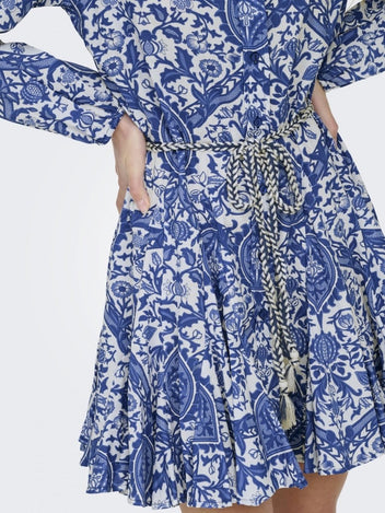 Φόρεμα boho με λαχούρια ONLY 15305484 - Μπλε - thefashionproject.gr - ONLY