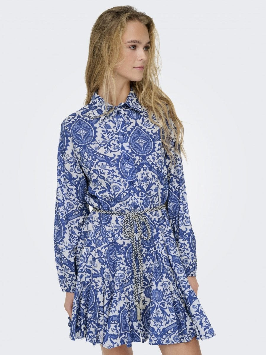 Φόρεμα boho με λαχούρια ONLY 15305484 - Μπλε - thefashionproject.gr - ONLY