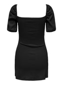 Φόρεμα γκοφρέ με άνοιγμα ONLY 15341518 - Μαύρο - thefashionproject.gr - ONLY