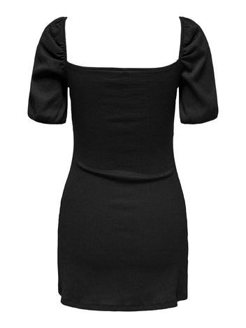 Φόρεμα γκοφρέ με άνοιγμα ONLY 15341518 - Μαύρο - thefashionproject.gr - ONLY