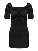 Φόρεμα γκοφρέ με άνοιγμα ONLY 15341518 - Μαύρο - thefashionproject.gr - ONLY