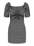 Φόρεμα γκοφρέ με λουλούδια ONLY 15341518 - Μαύρο - thefashionproject.gr - ONLY