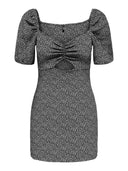 Φόρεμα γκοφρέ με λουλούδια ONLY 15341518 - Μαύρο - thefashionproject.gr - ONLY