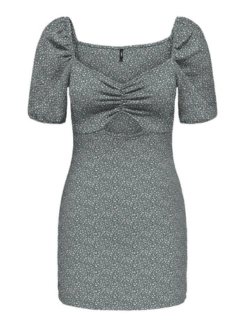 Φόρεμα γκοφρέ με λουλούδια ONLY 15341518 - Μέντα - thefashionproject.gr - ONLY
