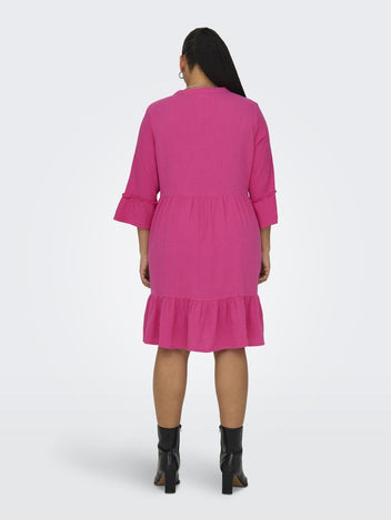 Φόρεμα λινό plus size CARMAKOMA 15316132 - Magenta - thefashionproject.gr - CARMAKOMA