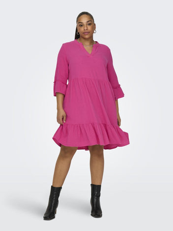 Φόρεμα λινό plus size CARMAKOMA 15316132 - Magenta - thefashionproject.gr - CARMAKOMA