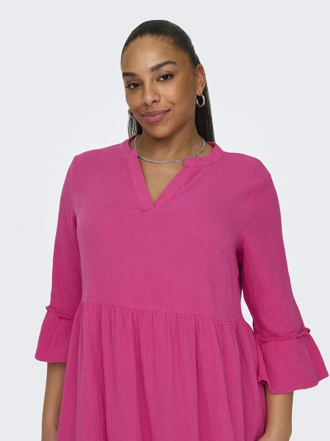 Φόρεμα λινό plus size CARMAKOMA 15316132 - Magenta - thefashionproject.gr - CARMAKOMA
