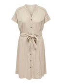 Φόρεμα λινό plus size CARMAKOMA 15319393 - Μπεζ - thefashionproject.gr - CARMAKOMA