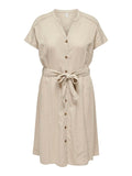 Φόρεμα λινό plus size CARMAKOMA 15319393 - Μπεζ - thefashionproject.gr - CARMAKOMA