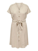 Φόρεμα λινό plus size CARMAKOMA 15319393 - Μπεζ - thefashionproject.gr - CARMAKOMA