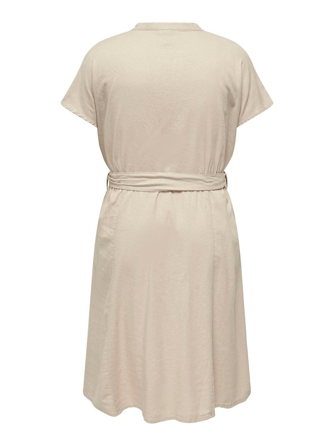 Φόρεμα λινό plus size CARMAKOMA 15319393 - Μπεζ - thefashionproject.gr - CARMAKOMA