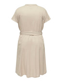 Φόρεμα λινό plus size CARMAKOMA 15319393 - Μπεζ - thefashionproject.gr - CARMAKOMA