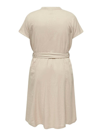 Φόρεμα λινό plus size CARMAKOMA 15319393 - Μπεζ - thefashionproject.gr - CARMAKOMA
