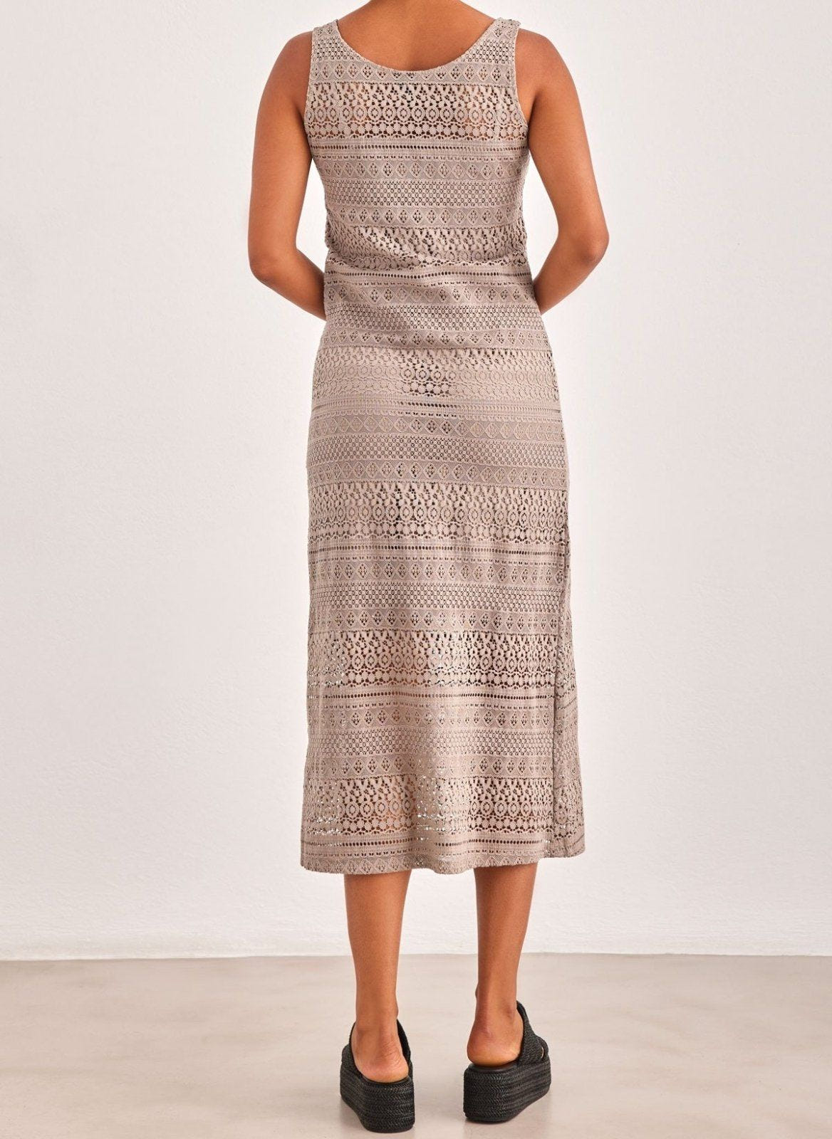 Φόρεμα μάξι με δαντέλα Vero Moda 10309293 - Τάουπε - thefashionproject.gr - VERO MODA