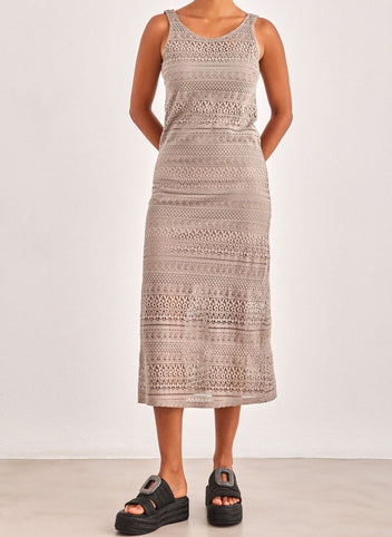 Φόρεμα μάξι με δαντέλα Vero Moda 10309293 - Τάουπε - thefashionproject.gr - VERO MODA