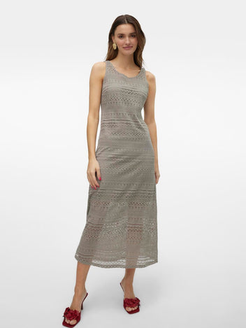 Φόρεμα μάξι με δαντέλα Vero Moda 10309293 - Τάουπε - thefashionproject.gr - VERO MODA