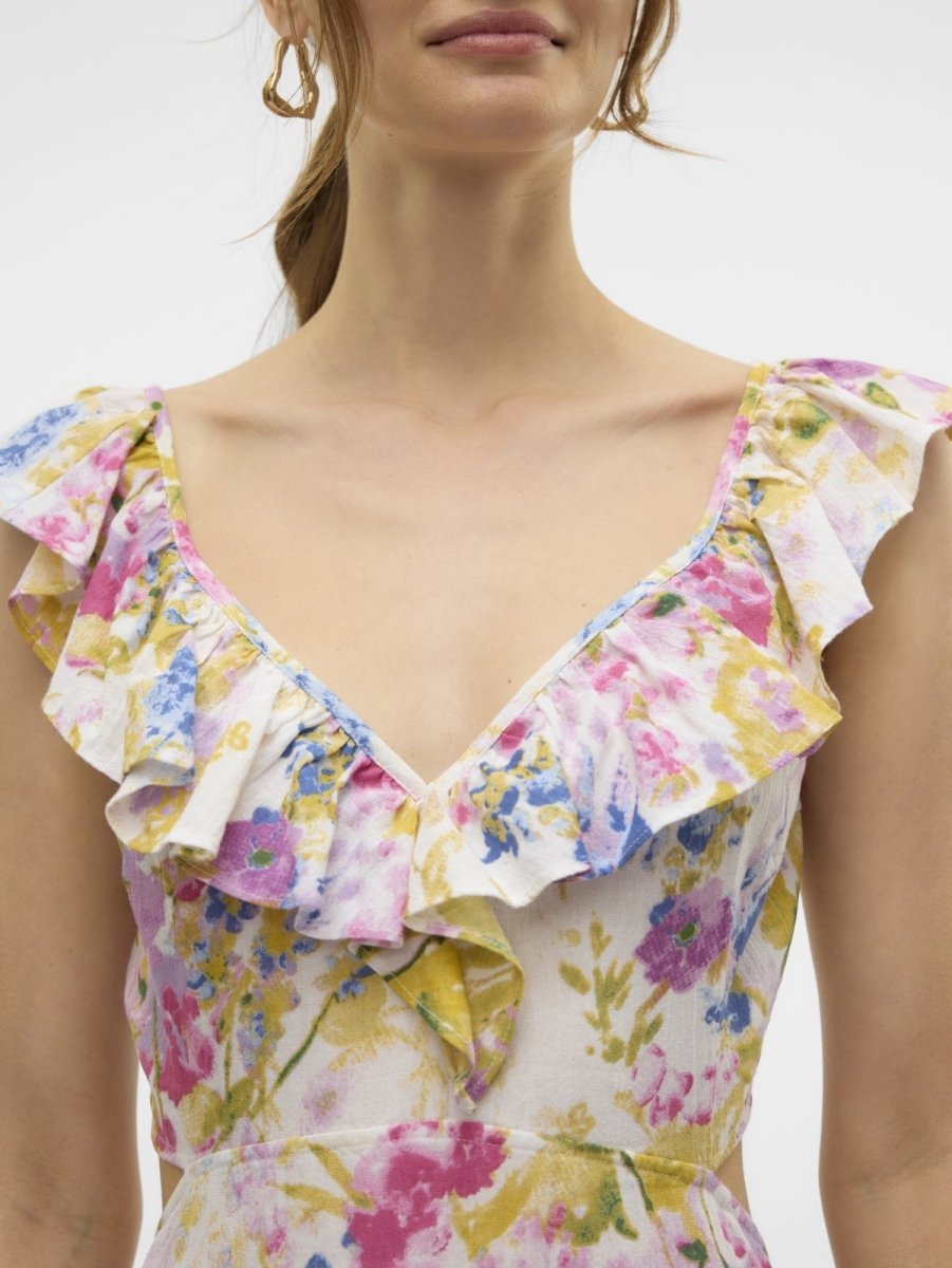 Φόρεμα με ανοιχτή πλάτη και βολάν Vero Moda 10323628 - Multi - thefashionproject.gr - VERO MODA