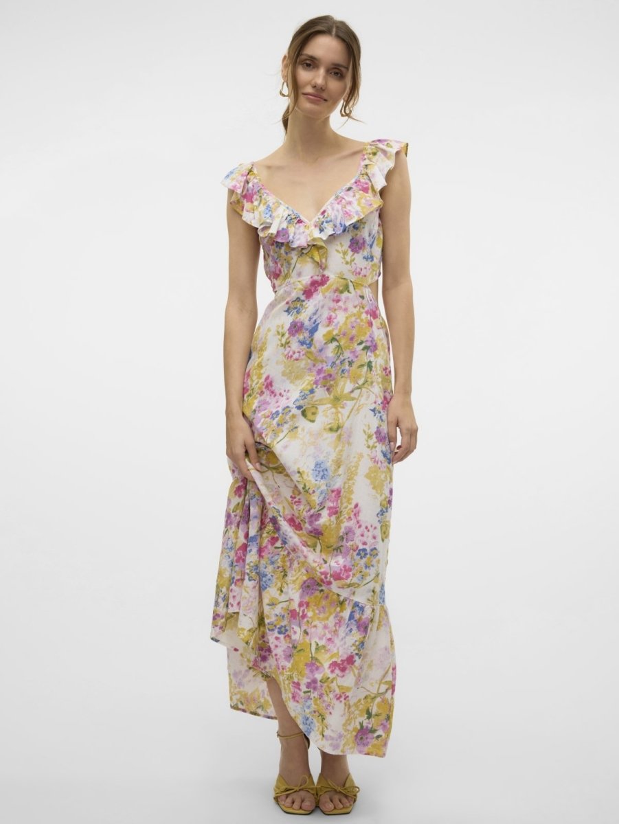 Φόρεμα με ανοιχτή πλάτη και βολάν Vero Moda 10323628 - Multi - thefashionproject.gr - VERO MODA