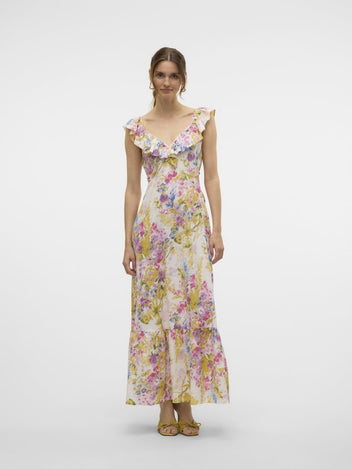 Φόρεμα με ανοιχτή πλάτη και βολάν Vero Moda 10323628 - Multi - thefashionproject.gr - VERO MODA