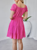 Φόρεμα με δαντέλα και cut out - Φούξια - thefashionproject.gr - The Fashion Project