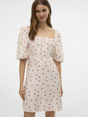 Φόρεμα με φράουλες Vero Moda 10324644 - Λευκό - thefashionproject.gr - VERO MODA