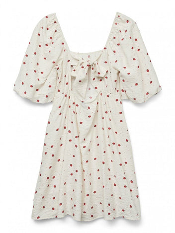 Φόρεμα με φράουλες Vero Moda 10324644 - Λευκό - thefashionproject.gr - VERO MODA