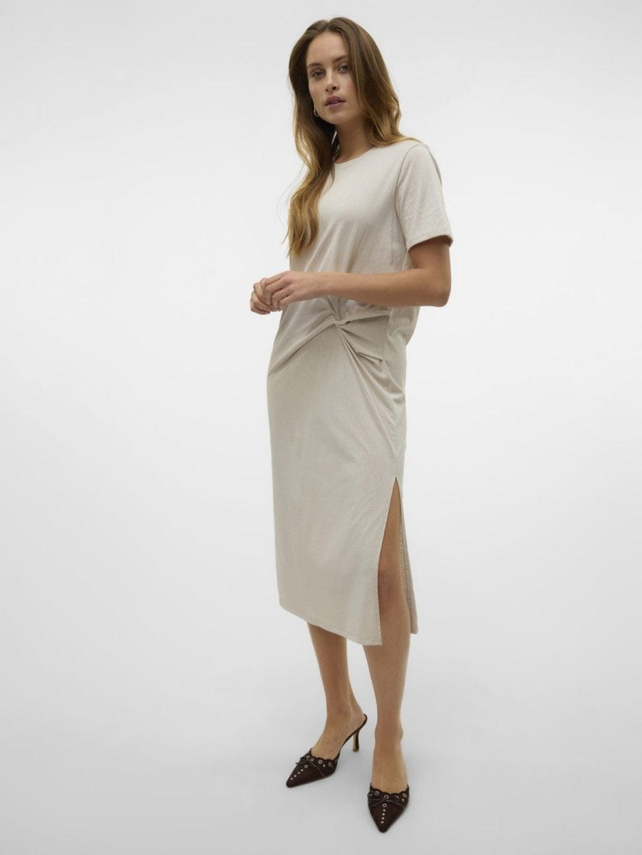 Φόρεμα με κόμπο Vero Moda 10327090 - Μπεζ - thefashionproject.gr - VERO MODA