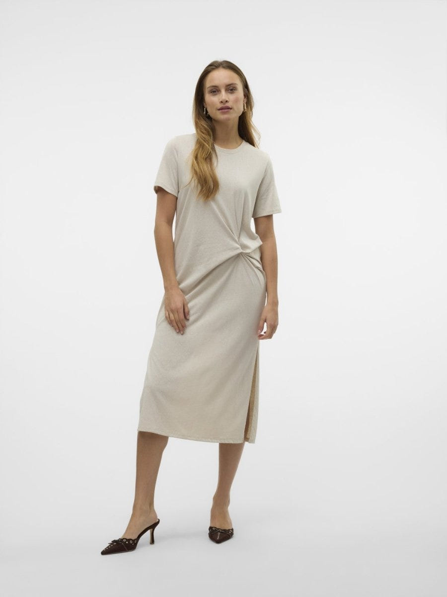 Φόρεμα με κόμπο Vero Moda 10327090 - Μπεζ - thefashionproject.gr - VERO MODA