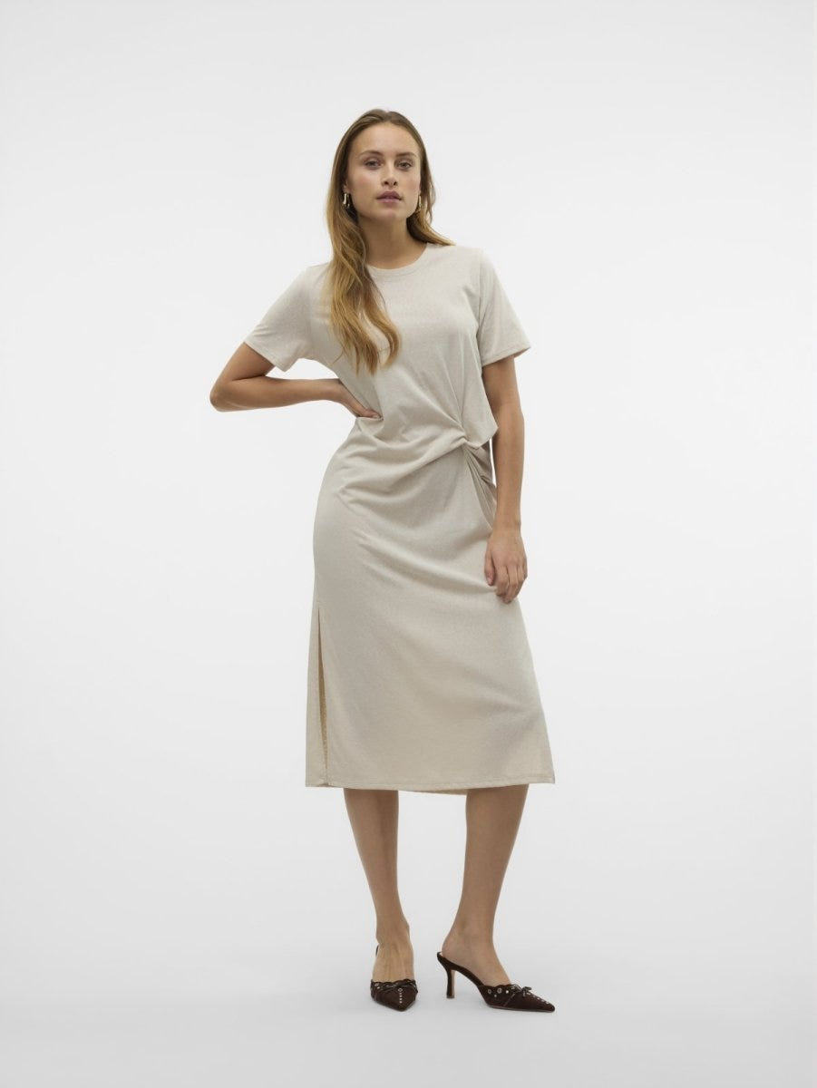 Φόρεμα με κόμπο Vero Moda 10327090 - Μπεζ - thefashionproject.gr - VERO MODA