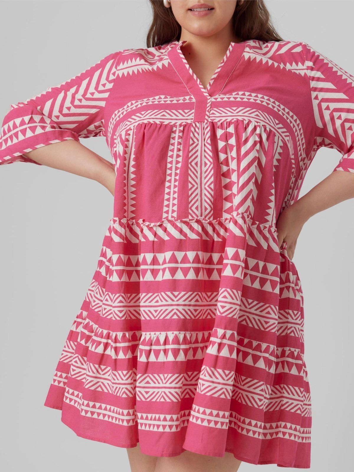 Φόρεμα με print Vero Moda Curve 10294292 - Κόκκινο - thefashionproject.gr - VERO MODA CURVE