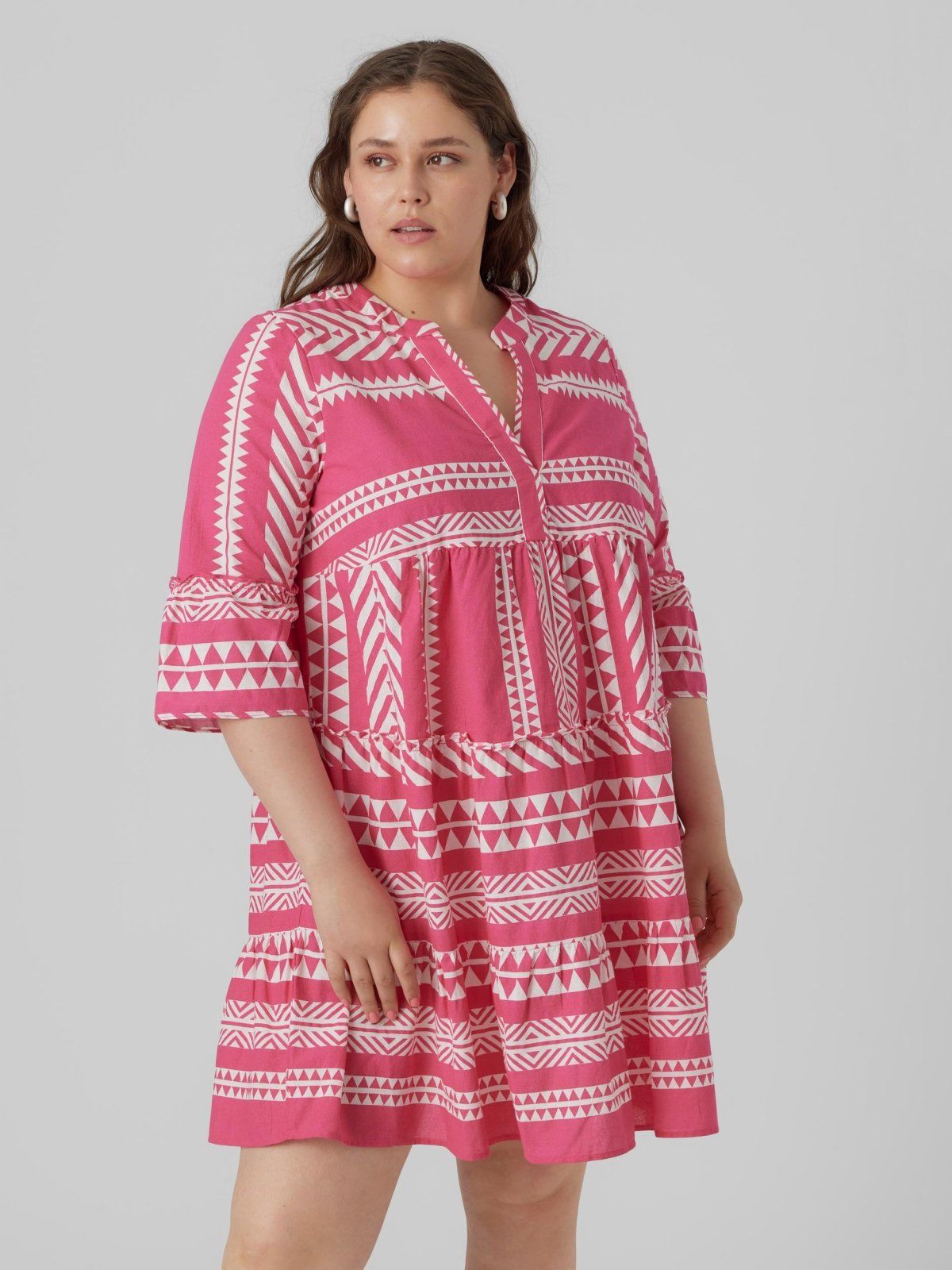 Φόρεμα με print Vero Moda Curve 10294292 - Κόκκινο - thefashionproject.gr - VERO MODA CURVE