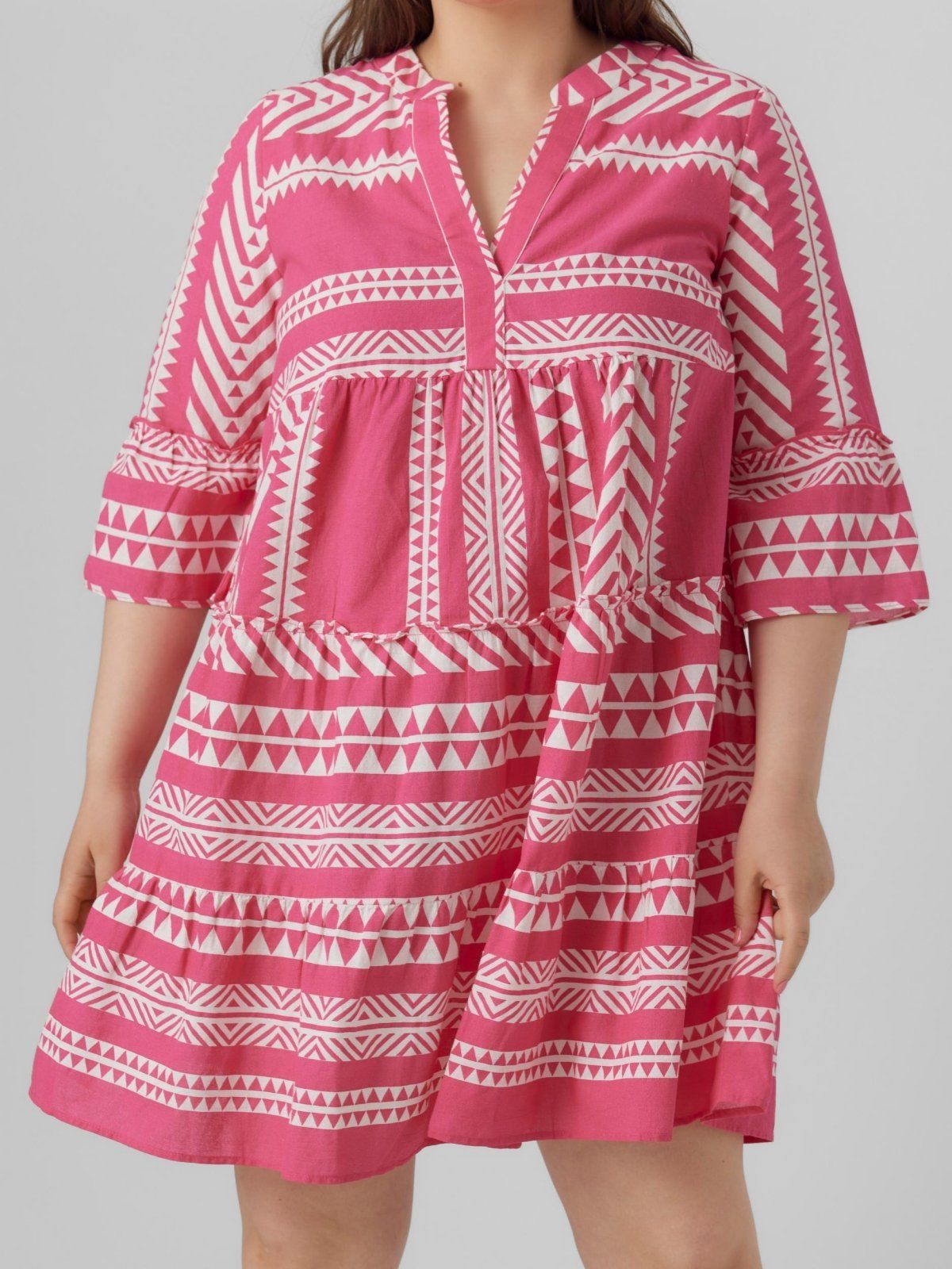 Φόρεμα με print Vero Moda Curve 10294292 - Κόκκινο - thefashionproject.gr - VERO MODA CURVE