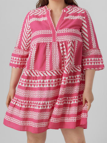 Φόρεμα με print Vero Moda Curve 10294292 - Κόκκινο - thefashionproject.gr - VERO MODA CURVE