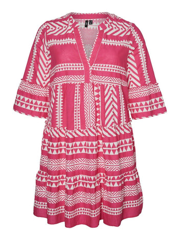 Φόρεμα με print Vero Moda Curve 10294292 - Κόκκινο - thefashionproject.gr - VERO MODA CURVE