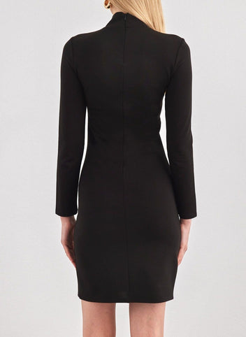 Φόρεμα με ψηλό γιακά PIECES 17141051 - Μαύρο - thefashionproject.gr - PIECES