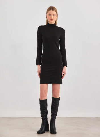 Φόρεμα με ψηλό γιακά PIECES 17141051 - Μαύρο - thefashionproject.gr - PIECES