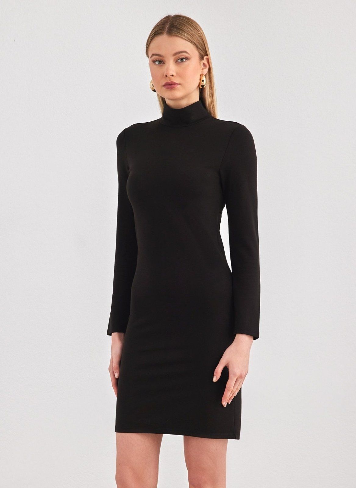 Φόρεμα με ψηλό γιακά PIECES 17141051 - Μαύρο - thefashionproject.gr - PIECES