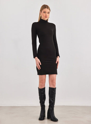 Φόρεμα με ψηλό γιακά PIECES 17141051 - Μαύρο - thefashionproject.gr - PIECES