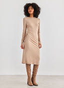 Φόρεμα με σούρα Vero Moda 10299277 - Άμμου - thefashionproject.gr - VERO MODA