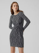 Φόρεμα μίνι lurex με σούρα Vero Moda 10277560 - Μαύρο/Ασημί - thefashionproject.gr - VERO MODA