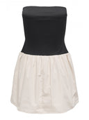 Φόρεμα μίνι ONLY 15344860 - Μπεζ/Μαύρο - thefashionproject.gr - ONLY
