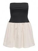 Φόρεμα μίνι ONLY 15344860 - Μπεζ/Μαύρο - thefashionproject.gr - ONLY