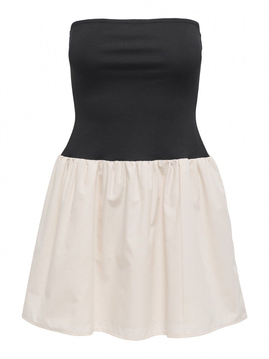 Φόρεμα μίνι ONLY 15344860 - Μπεζ/Μαύρο - thefashionproject.gr - ONLY