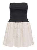 Φόρεμα μίνι ONLY 15344860 - Μπεζ/Μαύρο - thefashionproject.gr - ONLY