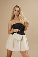 Φόρεμα μίνι ONLY 15344860 - Μπεζ/Μαύρο - thefashionproject.gr - ONLY