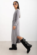 Φόρεμα μίντι basic Pieces 17151341 - Γκρι - thefashionproject.gr - PIECES