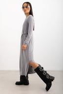 Φόρεμα μίντι basic Pieces 17151341 - Γκρι - thefashionproject.gr - PIECES