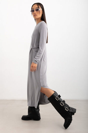 Φόρεμα μίντι basic Pieces 17151341 - Γκρι - thefashionproject.gr - PIECES